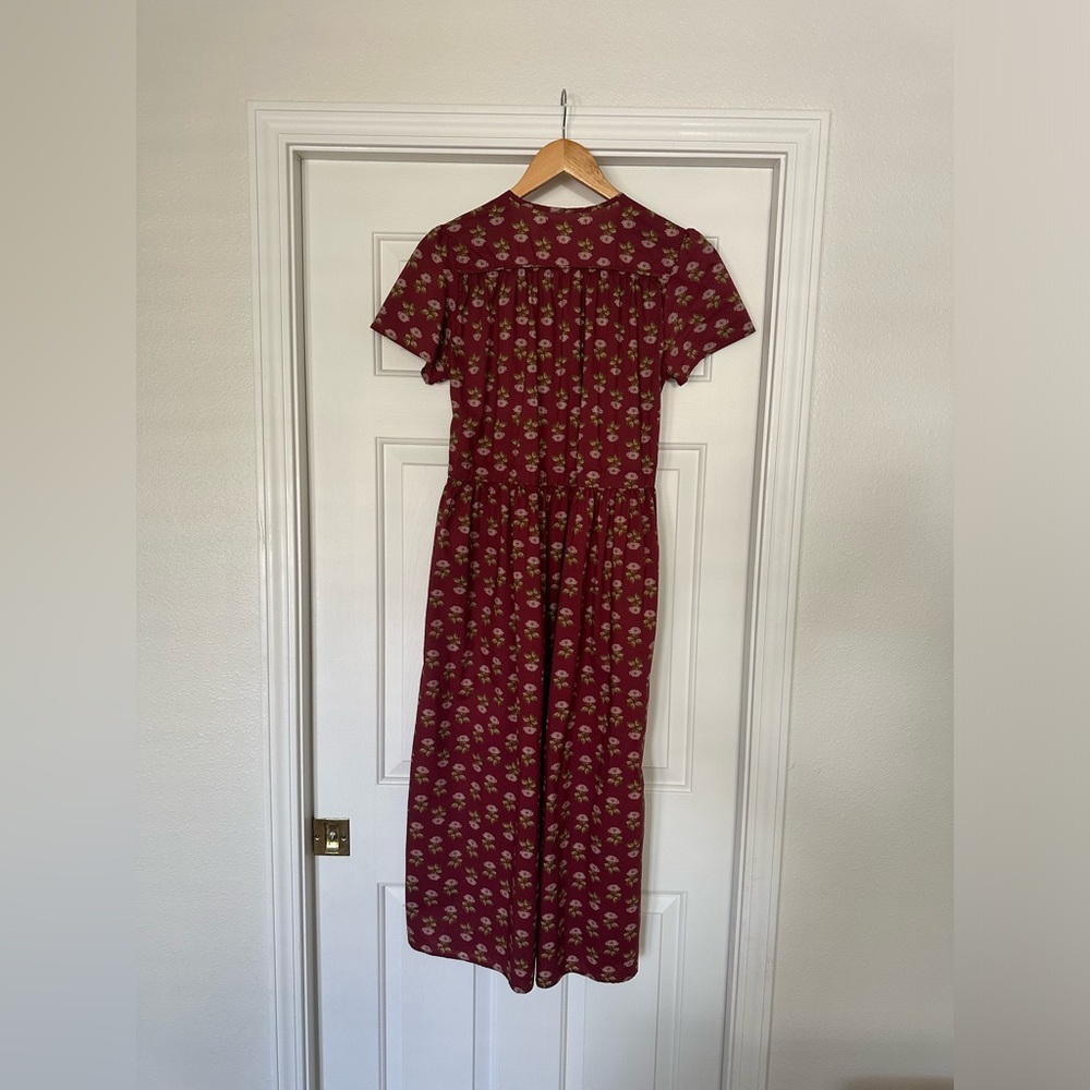 Christy Dawn Rust Floral Wrap Midi Dress - Picture 3 of 6